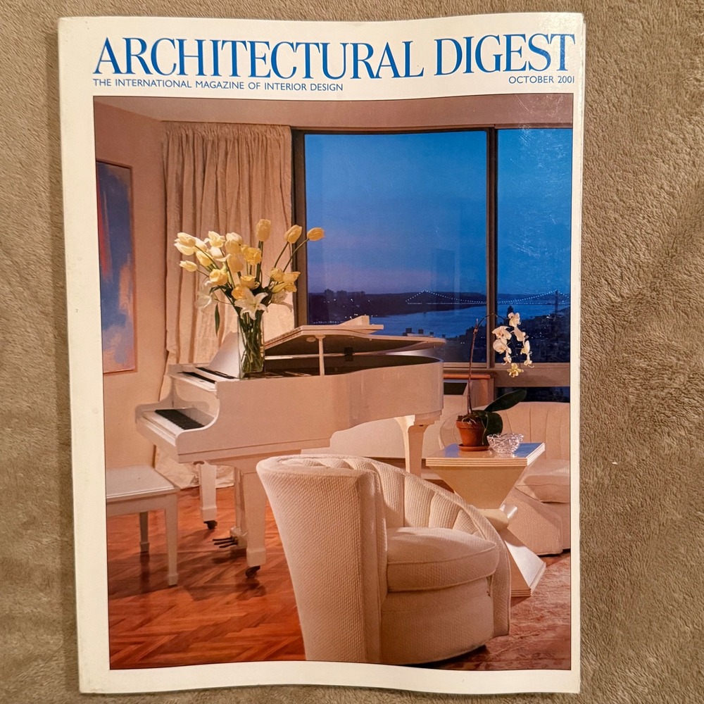 Architectural Digest Magazine October 2001 Vintage Interior Design Decor